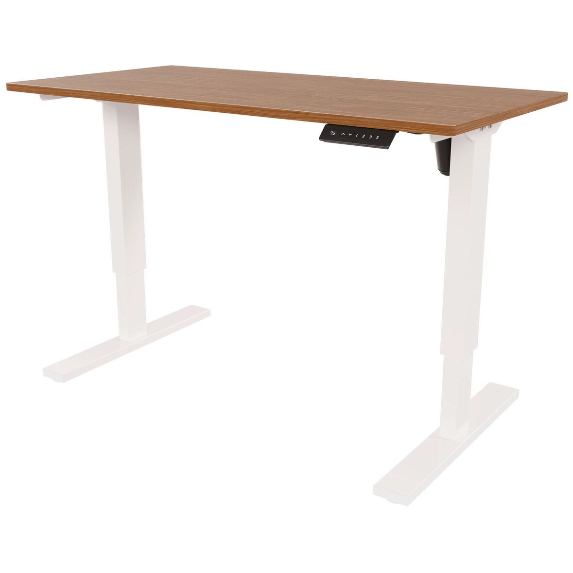 Bisley E-StarterTech elektrisch höhenverstellbarer Schreibtisch 140x80 cm in walnuss - Elektrischer Tisch höhenverstellbar mit Memory-Funktion