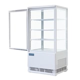 thumbnail of Vitrina refrigerada con 1 puerta, 3 estantes, plástico/cristal, 88,5 x 42,8 x 38,6 cm, refrigeración por aire, 68 L, blanca, Polar G619