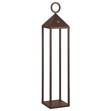 Moderna linterna LED Pic Nic 2,2W IP54 recargable y regulable h. Corten de 67 cm