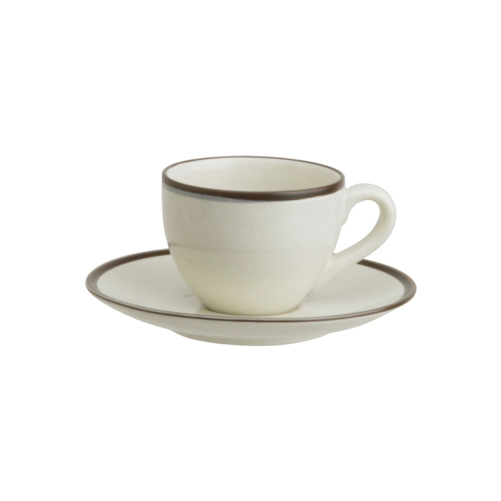 Avet Juego de 6 tazas de café con plato de 110ml, MWEMPURIES-41.