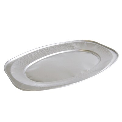 Premium Quality, Schalen ovaal, aluminium 54,5 x 36 x 2,2 cm zilver