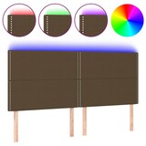 thumbnail of vidaXL LED Kopfteil Dunkelbraun 180x5x118/128 cm Stoff