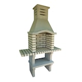 thumbnail of BBQ NATIVE - Barbacoa con 2 baldas, construido con ladrillo blanco y cemento refractario - 123x50x205cm