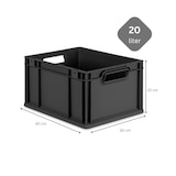 thumbnail of PROREGAL SparSet 10x Eurobox NextGen Grip, HxBxT 22x30x40cm, 20 Liter, Griffe offen, Schwarz, Eurobehälter, Transportbehälter