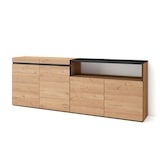 thumbnail of Sideboard, Schrank, Küche, Schrank, Flurmöbel, 200x35x75cm, 4 Türen, Viel Stauraum, Modernes Design, Eiche und schwarz - 63_13
