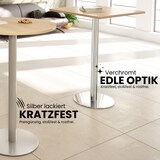 thumbnail of bümö Stehtisch Büro, Bistrotisch eckig 80 x 80 cm - Bartisch Asteiche, Stehtisch Holz-Platte, Säule aus Metall verchromt, Buffettisch, Säulentisch,