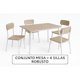 thumbnail of DUPI Conjunto Mesa y 4 sillas NEW XOBE, Fabricado con Metal y MDF, Mesa Comedor, Conjunto Estilo Atemporal (Taupe) 110x70 cm