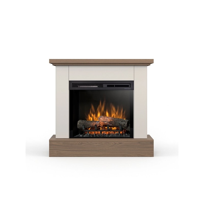 YUKON – Freistehender elektrischer LED-Kamin – 23" – Kaschmir / Eiche – 92 x 86 x 29