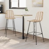 thumbnail of vidaXL Barstuhl 2 pcs Natur 44,5 x 53 x 111 cm Rattan und Eisen