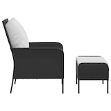 thumbnail of vidaXL Gartenstuhl mit Fußhocker Schwarz Poly Rattan