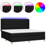 thumbnail of vidaXL Boxspringbett mit Matratze & LED Schwarz 200x200 cm Stoff