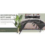 thumbnail of Modernes Minimalistisches Bettgestell 160x200 cm in Grau aus niederländischem Samt, zeitgemäßes Schlafzimmermöbel