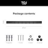 thumbnail of TOJ Living Perchero de pared – 10 ganchos – 67 cm – acero inoxidable – negro mate – colgador