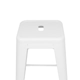 thumbnail of Lot de 4 tabourets de bar en métal blanc mat style industriel - Hauteur 66 cm