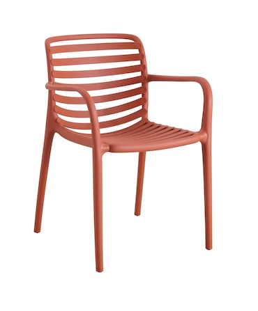 METRO PROFESSIONAL Cadeira de exterior empilhável Elaria, com braços, plástico, terracota