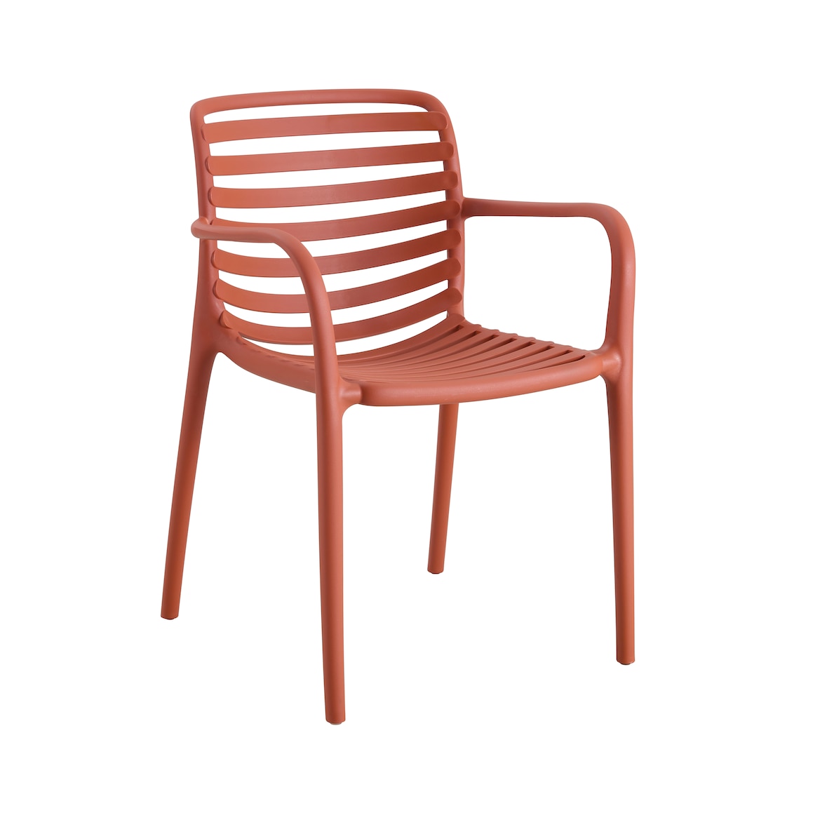 METRO PROFESSIONAL Cadeira de exterior empilhável Elaria, com braços, plástico, terracota