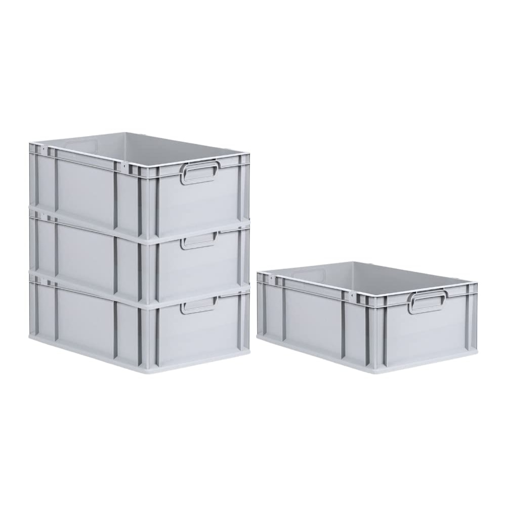 PROREGAL SuperSparSet 4x Eurobox NextGen Economy, Griffe zu, HxBxT 22x40x60cm, 44 Liter, Eurobehälter, Box, Transportbehälter