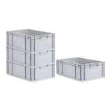 thumbnail of PROREGAL SuperSparSet 4x Eurobox NextGen Economy, Griffe zu, HxBxT 22x40x60cm, 44 Liter, Eurobehälter, Box, Transportbehälter