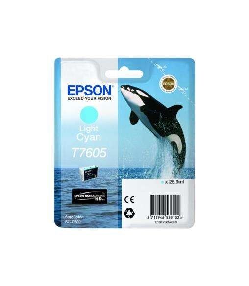 Epson Original T7605 Druckerpatrone Light Cyan 25,9ml (C13T76054010)