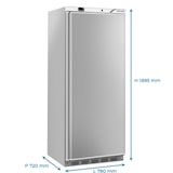 thumbnail of Armoire Réfrigérée Positive 600L Couleur Acier + Porte Inox - Cool Head