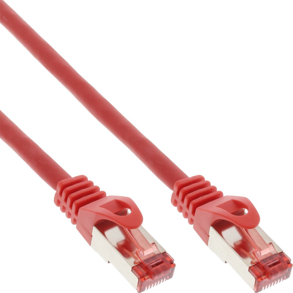 InLine® 76450R Patchkabel, S/FTP (PiMf), Cat.6, 250MHz, PVC, Kupfer, rot, 0,5m