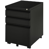 thumbnail of Rollcontainer Büroschrank Stahl Schwarz 39x48x60 cm mit 3 Schubladen und Rollen abschließbar, zentrale Verriegelung, für Büro und Home Office