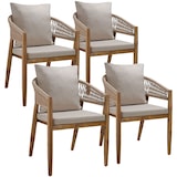 thumbnail of tectake Tuinstoel Manacor, ropedesign - 4-delige set zandkleur