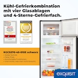 thumbnail of Exquisit Kühl-Gefrierkombination, Kühlschrank mit Gefrierfach, 4-Sterne-Gefrieren, 206 Liter, KGC5270-45-010E schwarz