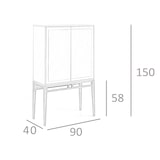 thumbnail of Angel Cerdá  Grijze vitrinekast met walnoten poten 3073C