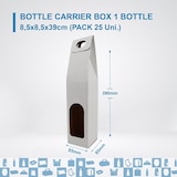 thumbnail of 25x Caixa de Cartão Branco 1 Garrafa de Vinho 8,5x8,5x39cm - Embalagem para Garrafas de Vinho para Presentes de Natal, Adegas de Vinho