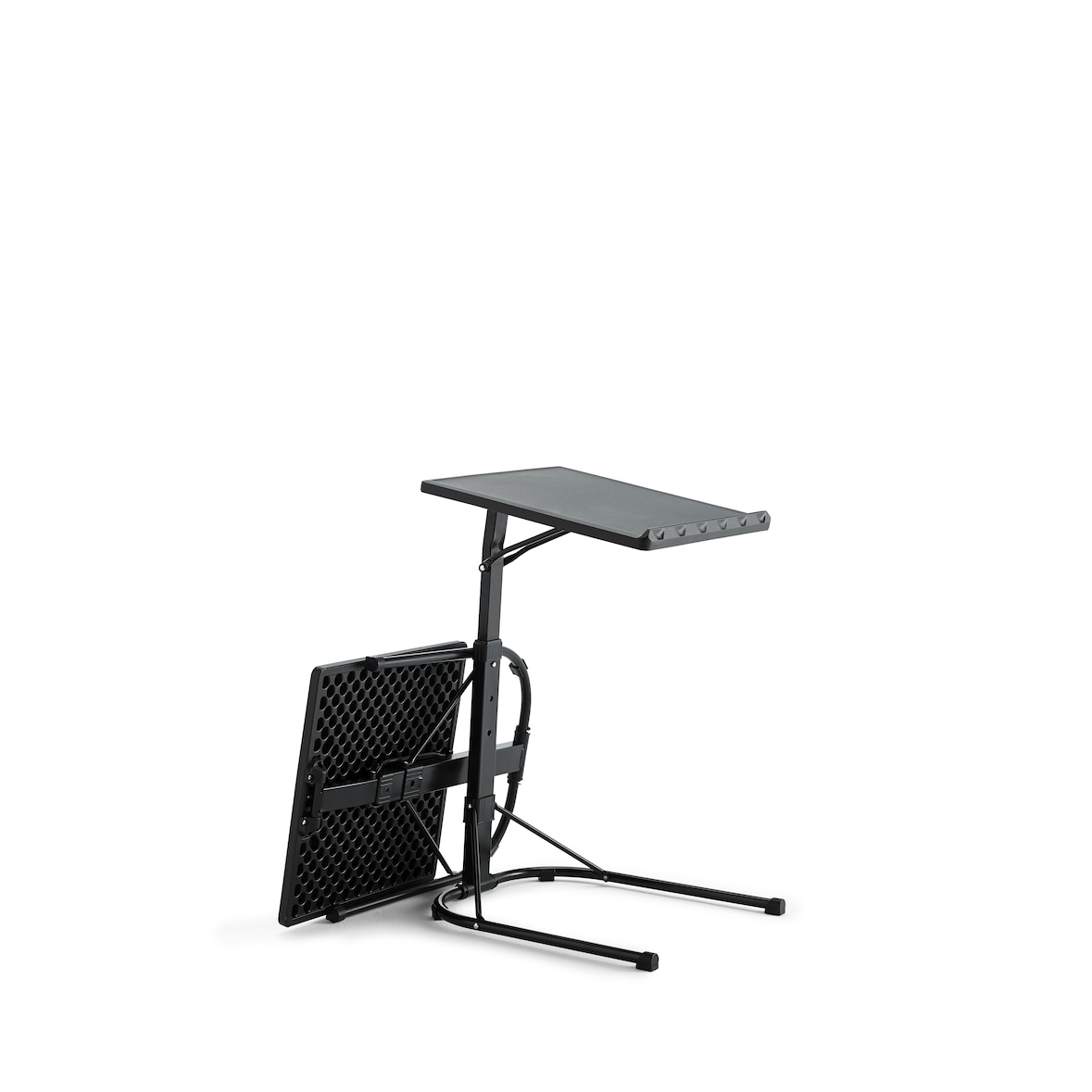 KITHOME - Mesa auxiliar dobrável com altura ajustável, 43x43x63/68/73cm, Preto