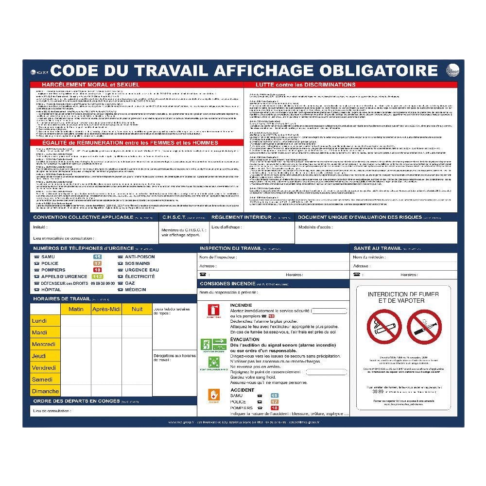 Affichage Code du Travail et Tableau du Personnel