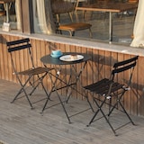 thumbnail of Albatros Bistroset 3-teilig Schwarz Bistrotisch mit 2 Stühlen klappbare Stühle und Tisch aus robustem Metall optimal als Balkonmöbel Set