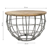 thumbnail of Couchtisch Wohnzimmer-Tisch rund  ø 55 cm  Beistelltisch Metall Gestell Tischplatte Holz massiv : weiß gekälkt