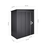 thumbnail of Wasabi - Armario Metálico de Jardín 1,39m2 Neat Anthracite - Puerta Corredera - Techo Inclinado - Gris Antracita - 86x162x181cm - Cobertizo Metal