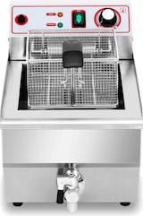 Una freidora eléctrica profesional con una cesta.