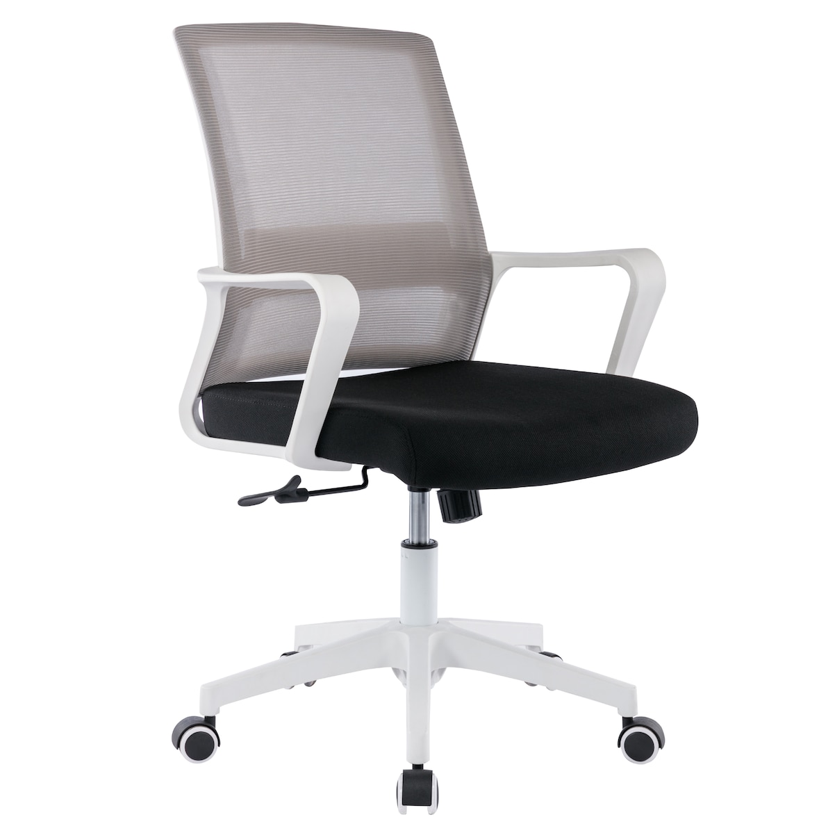 ZIK Sedia da Ufficio Girevole Regolabile in Altezza, Supporto Lombare e Braccioli - Bianco