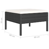 thumbnail of vidaXL 6-tlg. Garten-Lounge-Set mit Auflagen Poly Rattan Schwarz