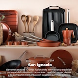 thumbnail of BERGNER - Set aus 2 Pfannen Ø22/26cm gepresstes Aluminium Schwarz mit abnehmbarem Griff mit Set aus 3 Küchenutensilien aus Akazienholz