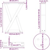 thumbnail of Helloshop26 - Set aus 2 verstellbaren Couchtischbeinen 28 x 43 cm elegantes modernes Design aus weißem Stahl 02_0056983