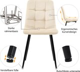 thumbnail of Essgruppe 5-teilig Esstisch mit 4 Stühlen Walnuss 117x68x75 cm Samtbezug Metallbeine schwarz, platzsparendes Küchen und Esszimmer Set