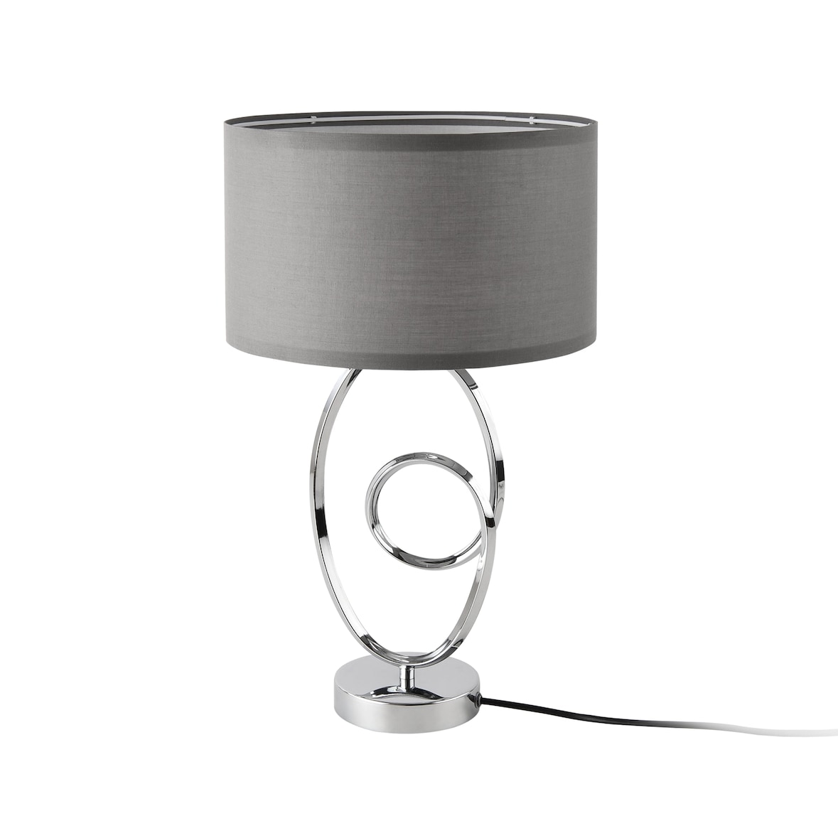 Helloshop26 - Lampe de table E14 métal polyester hauteur 50 cm chrome gris 03_0009549