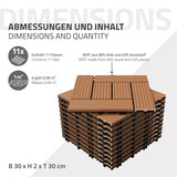 thumbnail of ECD Germany – WPC Terrassenfliesen – 30x30 cm 44 Stk.=4m² Hellbraun Mosaik | Holzoptik, Klicksystem mit Drainage