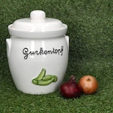 thumbnail of Gurkentopf Gürki 3 Ltr Porzellan weiß Gurkenmotiv Gärtopf Sauerkrauttopf Rumtopf