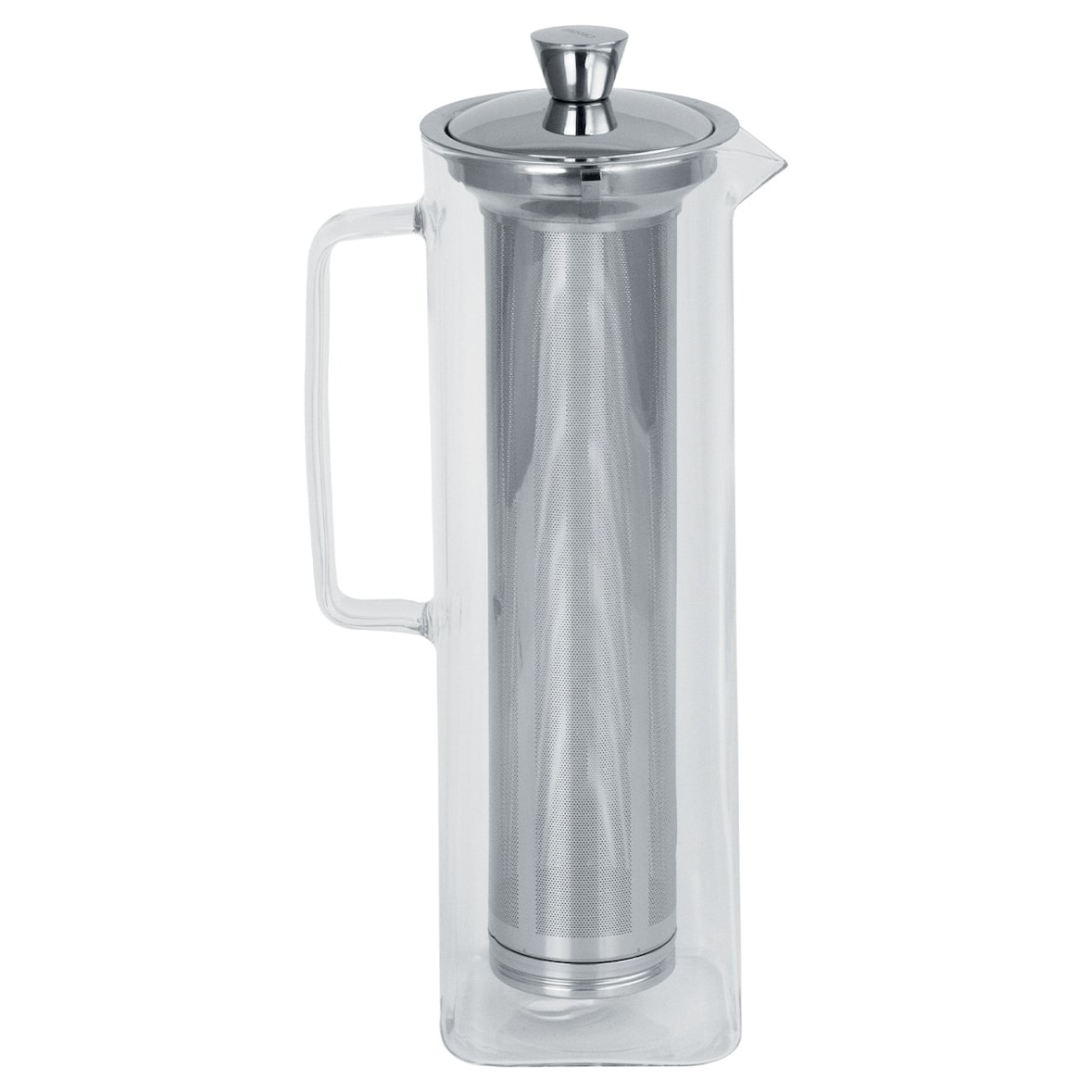 Long Island - théière en verre allongée avec filtre dévissable inox