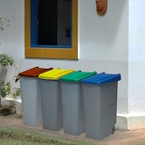 thumbnail of Denox - Set per riciclaggio di 4 contenitori per rifiuti chiusi da 340 litri di capacità totale in polietilene in multicolore