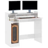 thumbnail of vidaXL Bureau met LED-verlichting 97x45x90 cm hout hoogglans wit