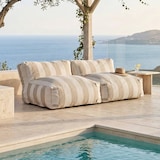 thumbnail of Modulaire tuinset met 2 gestreepte fauteuils in zandkleur
