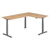 thumbnail of bümö Eckschreibtisch elektrisch höhenverstellbar L-Form: 160 x 240 cm in Asteiche, Gestell graphit - Stehschreibtisch mit Memory-Steuerung,