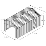 thumbnail of Box container garage auto con saracinesca in lamiera di Acciaio Zincato 360x610cm x h3,15m - 470KG - 21,96 mq - VERDE